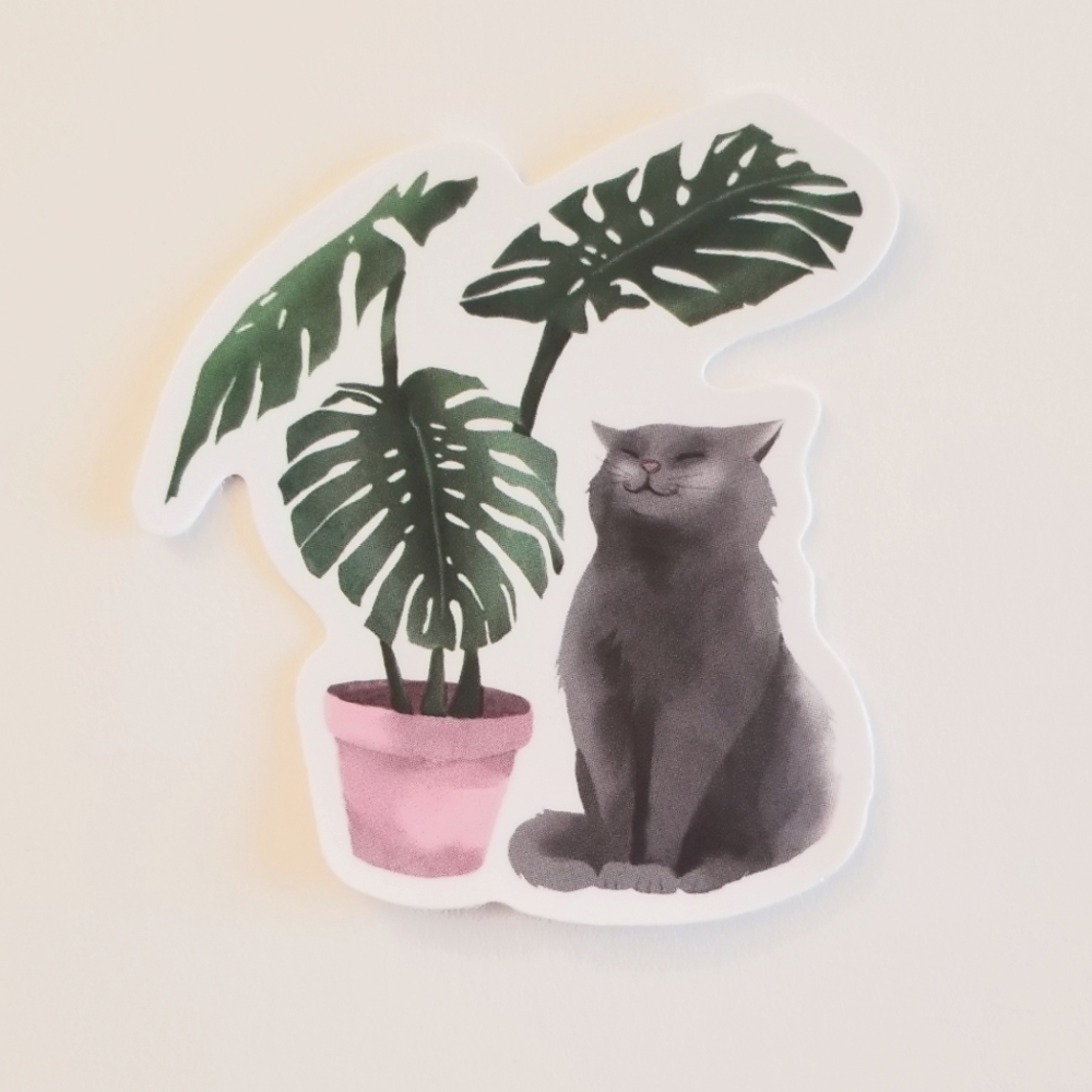 10/$10 Grey Cat Sticker